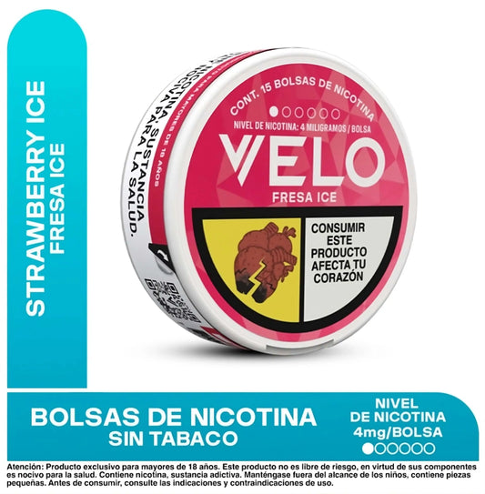 Pouches de nicotina VELO Fresa Ice 4mg  