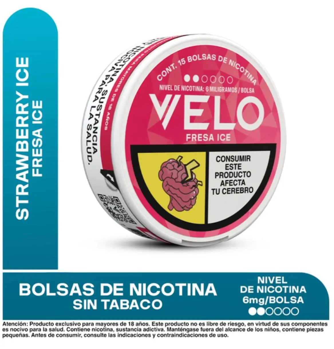 Pouches de nicotina VELO Fresa Ice 6mg  